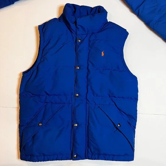 Polo Ralph Lauren Jacket/Vest Convertible Royal Blue Down Puffer Jacket Youth XL
